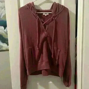 True Craft Purple Hoodie with Criss Cross Front Detail size XL super soft!